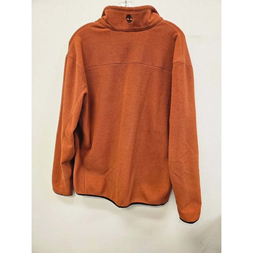 Timberland Mens Burnt Orange Quarter Zip Fleece Pullover Jacket Size Medium